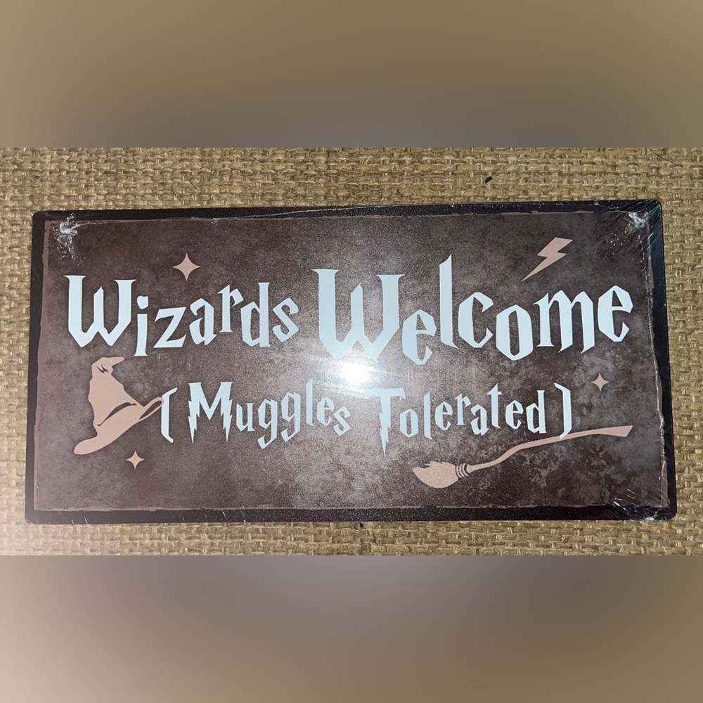 Wizard/Witch and Broom Stick, Welcome Sign.